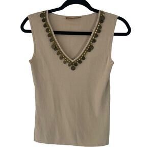 Belldini Women's Size Medium Coin Gypsy Tan Sleeveless Tank Top
